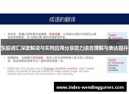 东超词汇深度解读与实例应用分享助力语言理解与表达提升 东超词汇深度解读与实例应用分享助力语言理解与表达提升